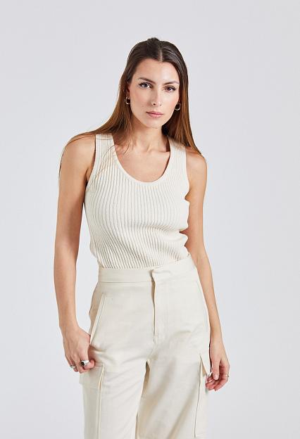 Toteme Bouclé Knit Tank Ecru 
